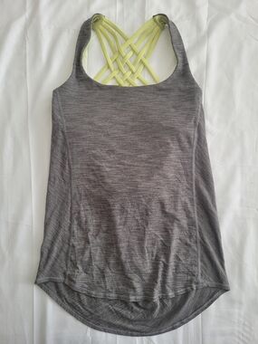 Gray Lululemon Tank Top with Crisscross Straps Open Back